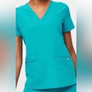 Figs teal Short Sleeve Women's Top